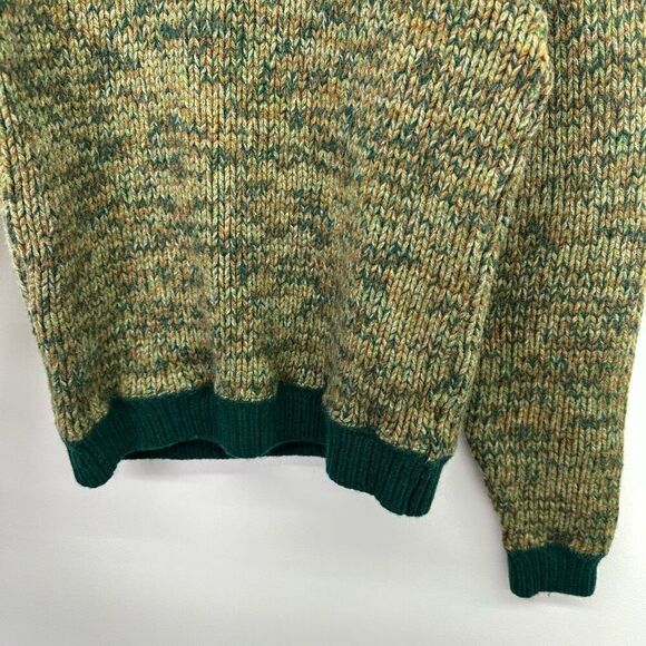 Towne And King LTD California Women’s Emerald Green Brown Marled Knit Wool Sweat - Picture 5 of 5